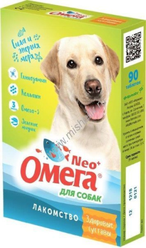 ФАРМАКС ОМЕГА NEО+ ЗДОРОВЫЕ СУСТАВЫ 90 таб лакомство для собак с глюкозамином и коллагеном 