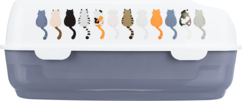 Туалет Delio с бортиком, 35 х 20 х 48 см, серый/белый