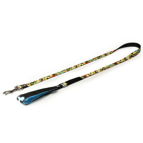 Поводок United Pets для собак Complete me 140 см, 20 мм, разноцветный рисунок