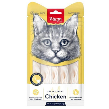 Лакомство Wanpy "Cat", нежное пюре, из курицы, мультивитаминное, 70 гр