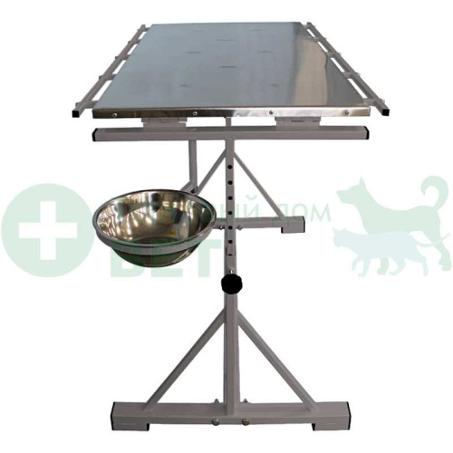 ТД ВЕТ Стол ветеринарный СВУ-35.02 1300х700х700-1030h мм, нерж/краска (каркас серый)