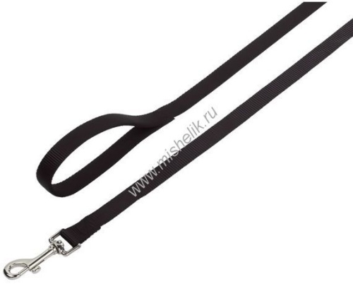 NOBBY CLASSIC длина 120 см ширина 25 мм поводок для собак нейлон черный 1х84