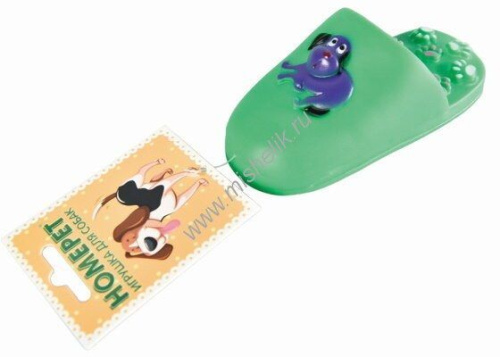 HOMEPET 14,5 см х 6 см х h 6 см игрушка для собак тапок зеленый с пищалкой винил