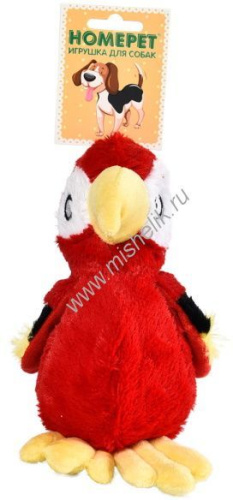HOMEPET 18 см х 18 см игрушка для собак попугай с пищалкой и шуршащим эффектом плюш