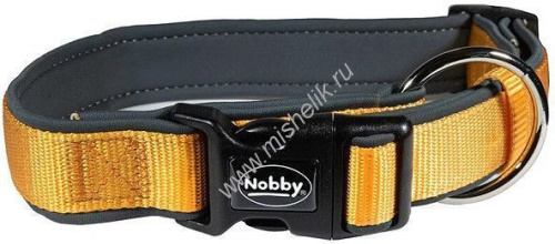 NOBBY CLASSIC длина 50-65 см ширина 25-35 мм ошейник для собак нейлон оранжевый серый 1х48