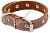 HOMEPET 25 мм 35-47 см ошейник для собак кожаный двойной с украшениями простроченный двухслойный коричневый