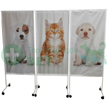 ТД ВЕТ Ширма для ветеринарного кабинета 720x420x1720h (рисунок "собака №2")