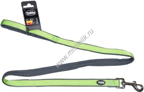 NOBBY CLASSIC PRENO длина 120 см ширина 15-20 мм поводок для собак нейлон зеленый серый 1х72