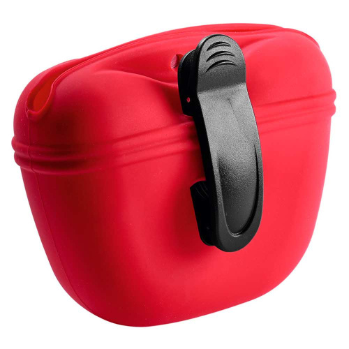 Сумочка для лакомств Hunter, силикон, красная, для кошек и собак