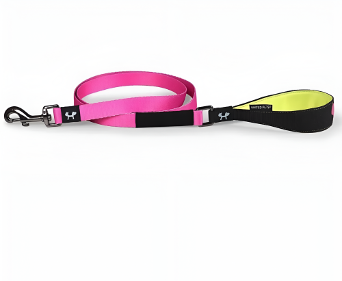 Поводок United Pets для собак Complete me 140 см, 16 мм, розовый с желтым