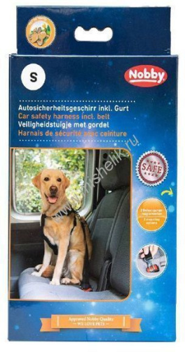 NOBBY 15-51 х 16-61 см ремень безопасности для собак нейлон черный 1х15