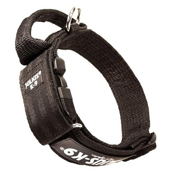 JULIUS-K9 ошейник для собак Color & Gray (47-67см/5см), закрытая ручка + скрытый локер, черный