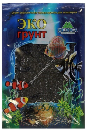 ЭКОгрунт 7 кг грунт для аквариума цветная мраморная крошка 2-5 мм черная блестящая