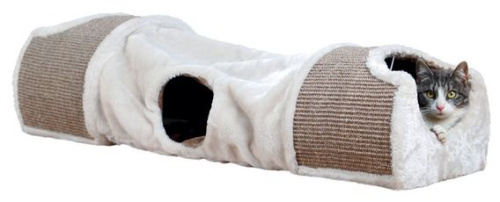 Тоннель-когтеточка 110 x 30 x 38 см, светло-серый/коричневый