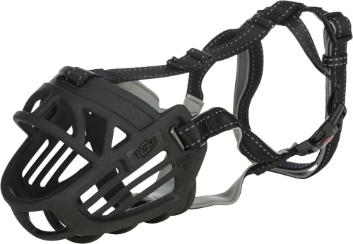 Намордник Muzzle Flex, резина, S (20 см, длина лобного ремня до 20 см), чёрный