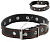 HOMEPET 25 мм 35-47 см ошейник для собак кожаный с украшениями простроченный черный