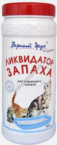 Верный друг 500 г ликвидатор запаха для кошачьих туалетов порошок