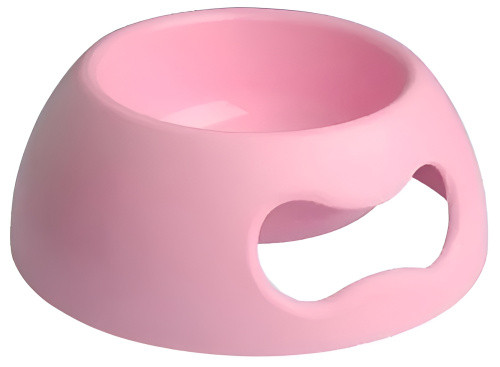 Миска United Pets "Pappy-small" GI0101RO20, для собак, пластик, круглая, розовая, 350мл