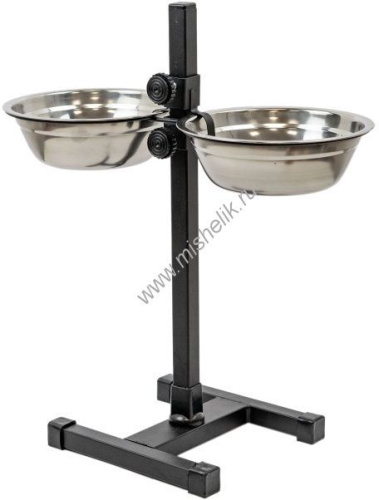 HOMEPET D 20 см 2х1 л до 40 см металлическая регулируемая подставка с мисками для домашних животных