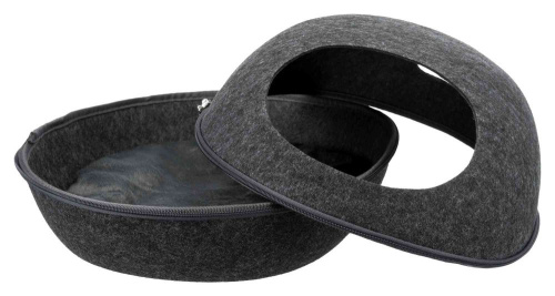 Лежак-пещера Liva, фетр, 40 × 24 × 47 cм, антрацит