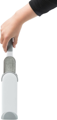 Щетка "Анти-пух" на подставке, 33 см, белый/серый