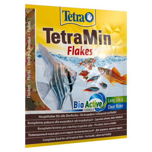 TetraMin корм для всех видов рыб в виде хлопьев 12 г (sachet)