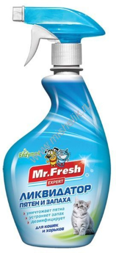 Mr.Fresh Expert 500 мл 3 в 1 ликвидатор пятен и запаха для кошек 