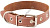 HOMEPET 25 мм 35-47 см ошейник для собак кожаный простой простроченный коричневый