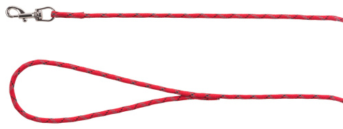 Поводок троссовый для щенков Junior, 4 м/ф 4 мм, красный