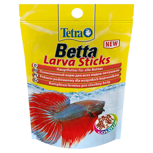 TetraBetta LarvaSticks корм в форме мотыля для петушков и других лабиринтовых рыб 5 г (sachet)