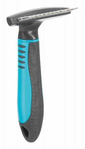 Расчёска-грабли с крутящимся длинным зубом, 7х14 см, пластиковая ручка