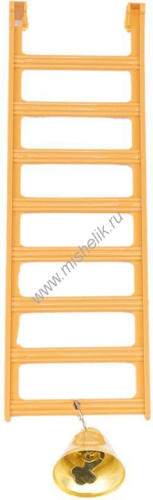 HOMEPET 5 см х 18,5 см лесенка для птиц с колокольчиком пластиковая бежевая 