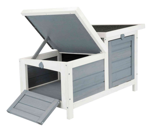 Домик для мелких животных, 70 х 43 х 45 см, серый/белый