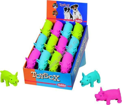 NOBBY 11 см дисплей 24 шт игрушка для собак цветные свинки