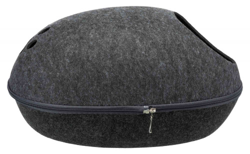 Лежак-пещера Liva, фетр, 40 × 24 × 47 cм, антрацит