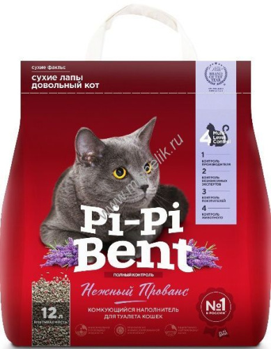 Pi-Pi Bent Нежный прованс 5 кг комкующийся наполнитель для кошачьих туалетов крафтовый пакет 