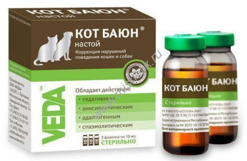 VEDA ФИТОДИЕТА КОТ БАЮН 3 фл 10 мл настой для коррекции нарушений поведения кошек и собак