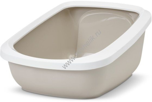 SAVIC ASEO JUMBO 67,5 см х 48,5 см х 28 см туалет для кошек с бортом белый мокка 