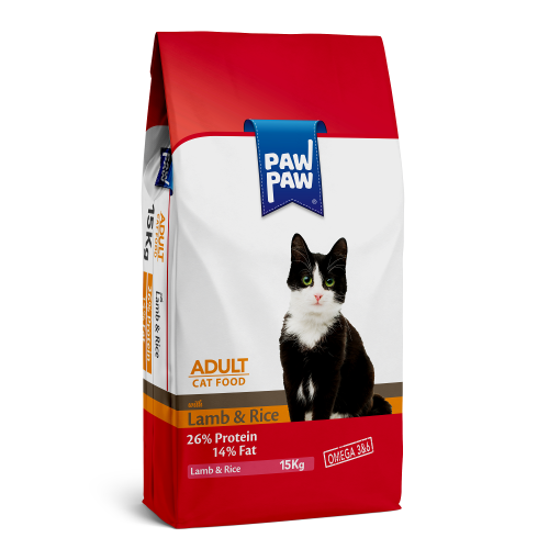 Pawpaw Adult Cat Food with Lamb & Rice 15 кг сухой корм для кошек с ягненком и рисом