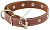 HOMEPET 20 мм 32-42 см ошейник для собак кожаный с украшениями простроченный коричневый