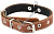 HOMEPET 30 мм 37-52 см ошейник кожаный с язычком на фетре простроченный коричневый