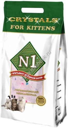 №1 CRYSTALS FOR KITTENS 5 л силикагелевый наполнитель для котят 1х8