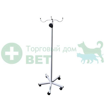 Штатив ТД ВЕТ VSP-02, сталь, с колесами, для ветеринарии, 4 держателя