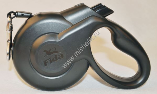 FIDA STYLEASH 3 м до 12 кг стильная рулетка для собак мелких пород с выдвижной лентой черная