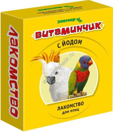 ЗООМИР Витаминчик 50 г лакомство для птиц с йодом 