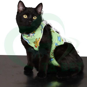 Попона ТД ВЕТ №0, для кошек, послеоперационная, бязь, зеленая