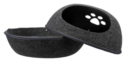 Лежак-пещера Liva, фетр, 40 × 24 × 47 cм, антрацит