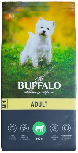 MR.BUFFALO ADULT MINI 800 г сухой корм для собак мелких пород ягненок 