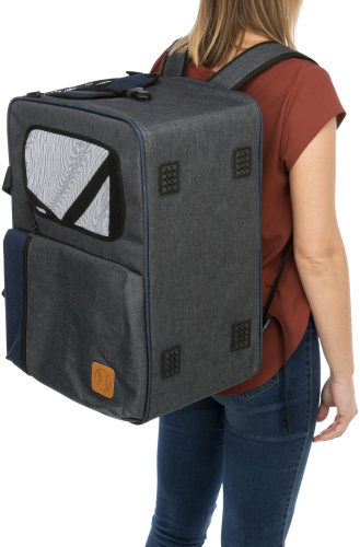 Рюкзак-переноска Tara 2 в 1, 25 х 38 х 50 см, серый/синий