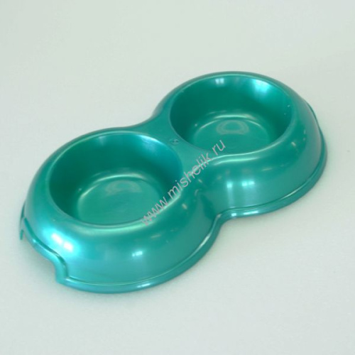 HOMEPET 2х200 мл миска для животных бирюзовый перламутр
